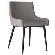 Bianca Dining Chair, Set of 2 Grey with Black Legs